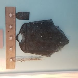 Stunning sequined black sheer cape one size fits most